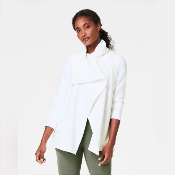 NEW SPANX AirEssiantials Open Wrap Cardigan Powder Size Small - Picture 4 of 10